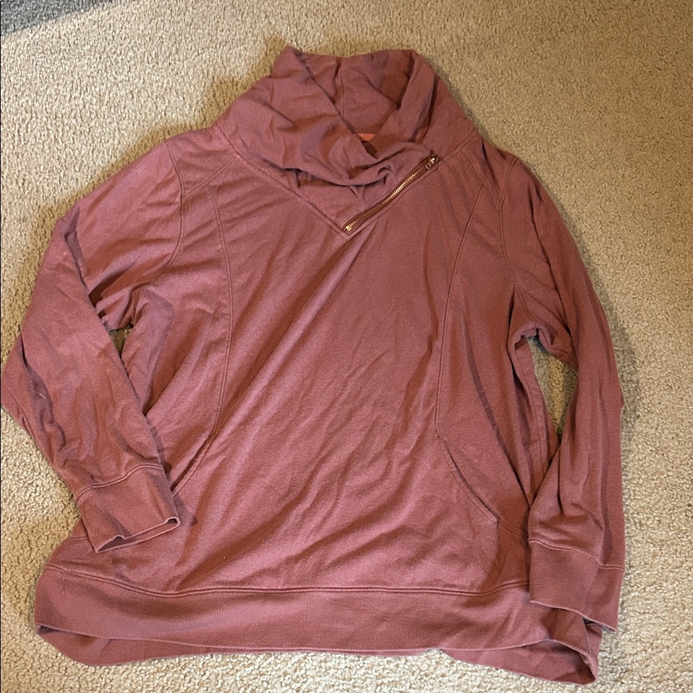 Maurices Mauve Sweatshirt with Zipper Detail
